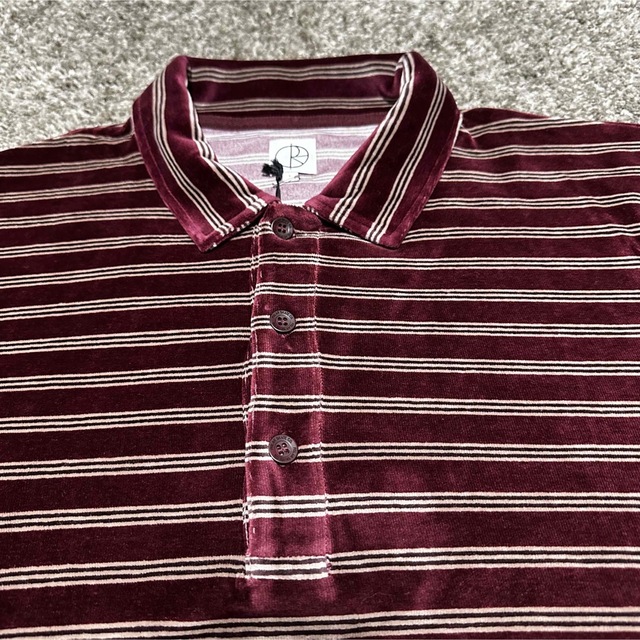 POLAR SKATE CO.(ポーラースケートカンパニー)のPOLAR SKATE CO. VELOUR POLO SHIRT WINE L メンズのトップス(ポロシャツ)の商品写真