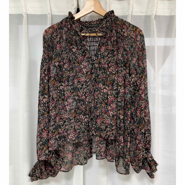 ZARA★花柄チュニックブラウス★