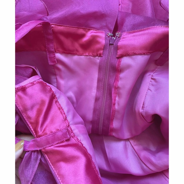 フラワーモチーフピンクドレス♡ レディースのフォーマル/ドレス(ロングドレス)の商品写真