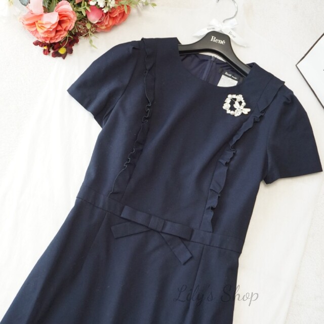 極美品♡ルネ♡ウエストリボン ワンピース | フリマアプリ ラクマ