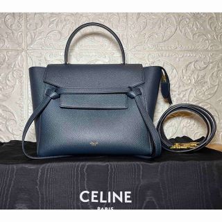 セリーヌ(celine)の【超美品】CHANEL セリーヌ ベルトバッグ マイクロ 2WAY ネイビー(ハンドバッグ)