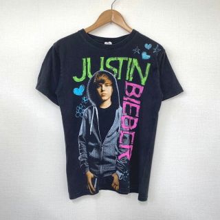 ジャスティン・ビーバー Justin Bieber Tシャツ プリント 半袖 サイズ：S ブラック 【中古】(Tシャツ/カットソー(半袖/袖なし))