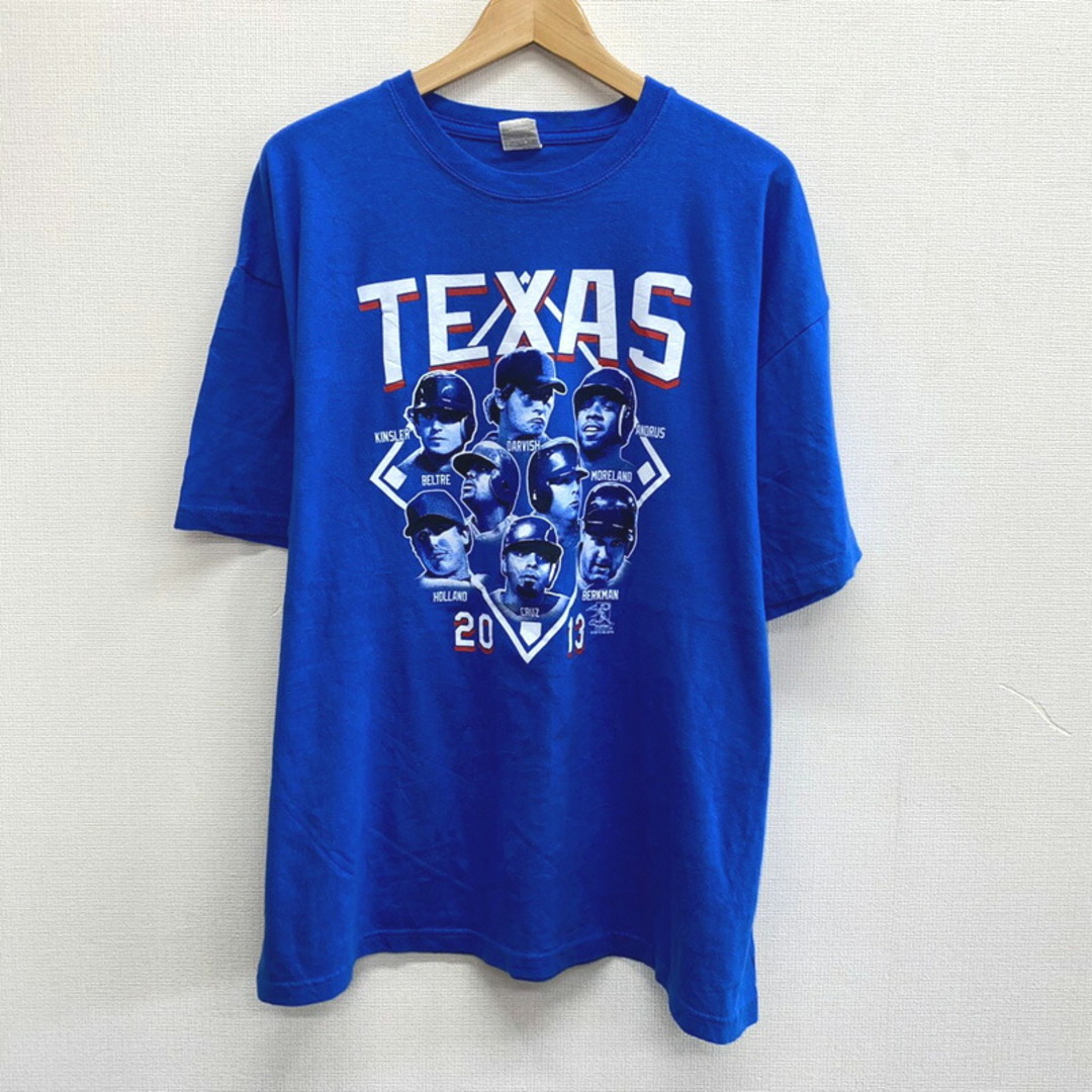 MLB TEXAS RANGERS テキサス・レンジャーズ プリントTシャツ　半袖 サイズ:XL ブルー 【中古】 メンズのトップス(Tシャツ/カットソー(半袖/袖なし))の商品写真