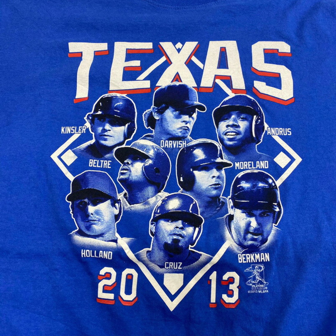 MLB TEXAS RANGERS テキサス・レンジャーズ プリントTシャツ　半袖 サイズ:XL ブルー 【中古】 メンズのトップス(Tシャツ/カットソー(半袖/袖なし))の商品写真