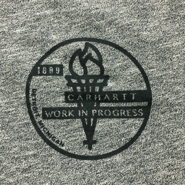 carhartt(カーハート)のカーハート/Carhartt プリント リンガーTシャツ 半袖 サイズ：XL ヘザー チャコールグレー 新品 メンズのトップス(Tシャツ/カットソー(半袖/袖なし))の商品写真