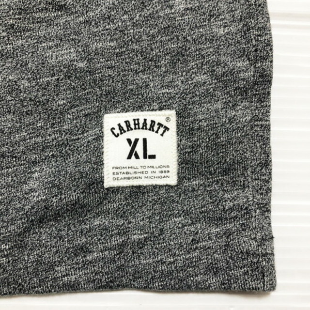 carhartt(カーハート)のカーハート/Carhartt プリント リンガーTシャツ 半袖 サイズ：XL ヘザー チャコールグレー 新品 メンズのトップス(Tシャツ/カットソー(半袖/袖なし))の商品写真