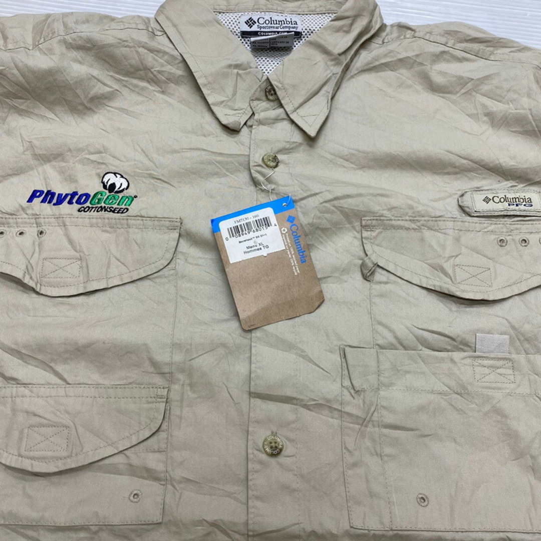 コロンビア Columbia PFG ショートスリーブ シャツ 刺繍 半袖 サイズ:XL ベージュ【Performance Fishing Gear】 新品