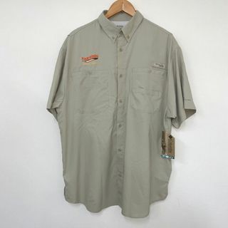 コロンビア(Columbia)のコロンビア Columbia PFG ショートスリーブ シャツ ボタンダウン 刺繍 半袖 サイズ：L ベージュ【OMNI-SHADE】【Performance Fishing Gear】 新品(シャツ)