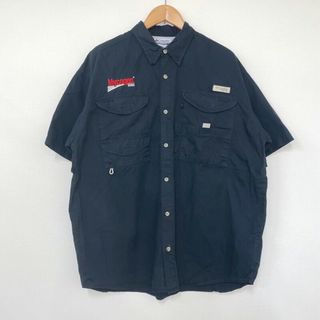 コロンビア(Columbia)のコロンビア Columbia PFG ショートスリーブ シャツ コットン 半袖 刺繍 サイズ：L ブラック【Performance Fishing Gear】古着 【中古】(シャツ)