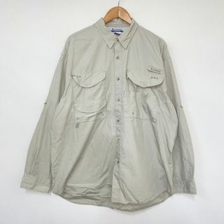 コロンビア(Columbia)のコロンビア Columbia PFG ロングスリーブ シャツ コットン  長袖 サイズ：L ベージュ系【Performance Fishing Gear】古着 【中古】(シャツ)