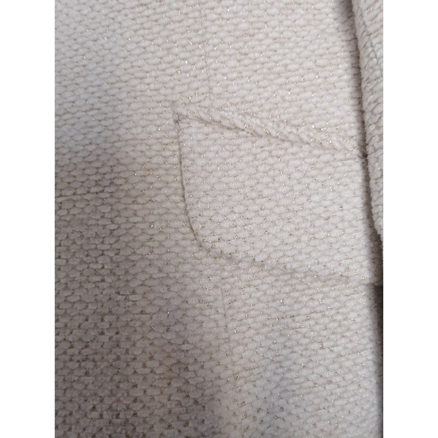 IENA(イエナ)のIENA　ツイード ノーカラー ジャケット ベージュ セレモニー レディースのジャケット/アウター(ノーカラージャケット)の商品写真