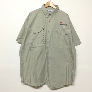 コロンビア(Columbia)の【Deadstock】コロンビア/Columbia PFG コットン シャツ 半袖 刺繍入り サイズ：XL ベージュ系【Performance Fishing Gear】(シャツ)