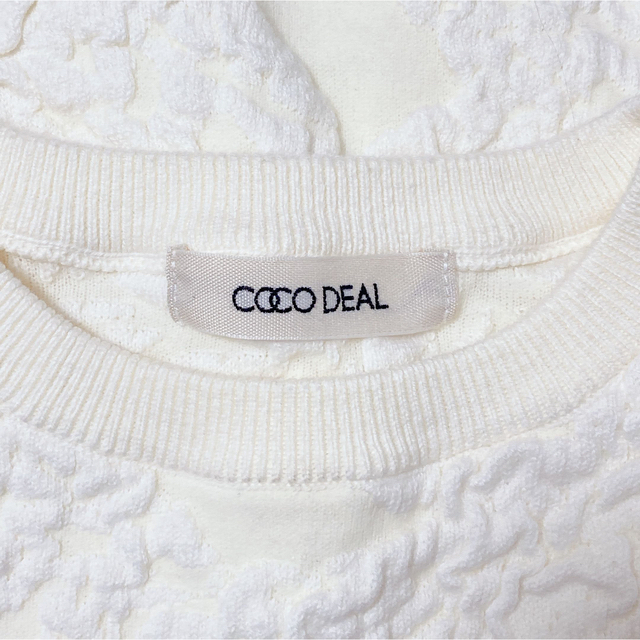 COCO DEAL(ココディール)のCOCO DEAL ココディール ジャガード ニット オフホワイト 美品 レディースのトップス(ニット/セーター)の商品写真