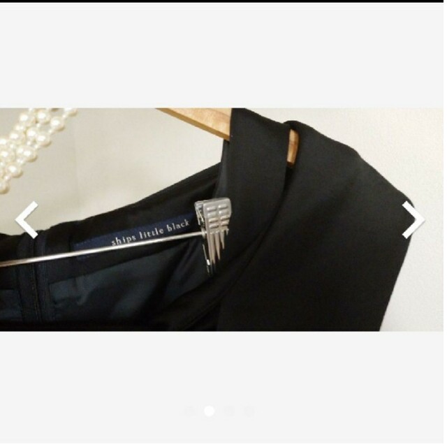 SHIPS(シップス)のSHIPS　ブラック　ドレス　ワンピース レディースのフォーマル/ドレス(ミディアムドレス)の商品写真