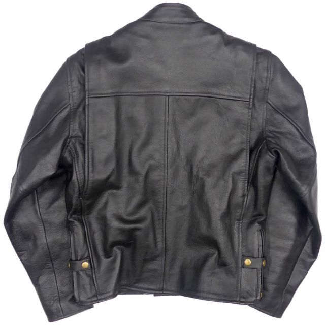 ライダースジャケット 本革 シングル メンズ レザー M バイク 黒HH8689