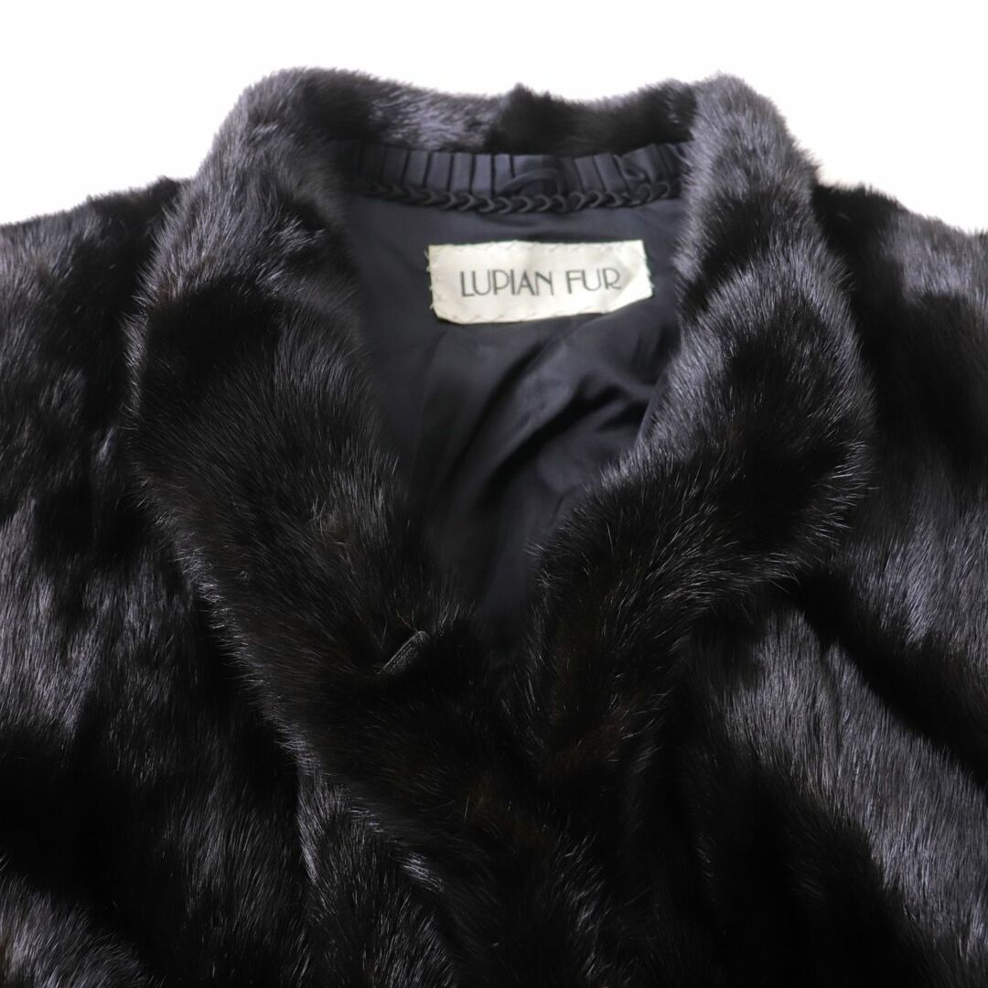 USED】LUPIAN FUR レディース毛皮コート 焦げ茶色、ブラウン-