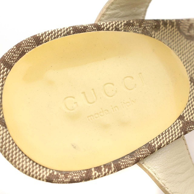 グッチ GUCCI ミュール サンダル GG キャンバス 22cm ベージュ