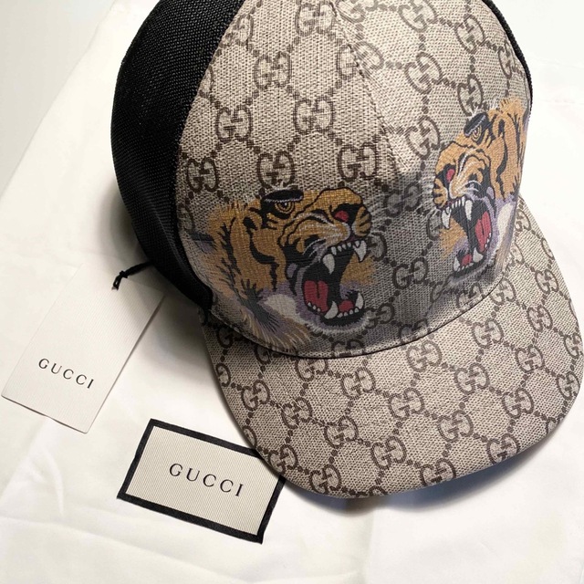 GUCCI グッチ キャップ GGスプリーム メッシュ タイガー ロゴ Mサイズ GUCCI グッチ キャップ GGスプリーム メッシュ タイガー ロゴ Mサイズ