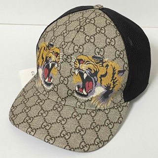 グッチ(Gucci)のGUCCI  グッチ  CAP  タイガー  GGスプリーム タグ付き 未使用品(キャップ)