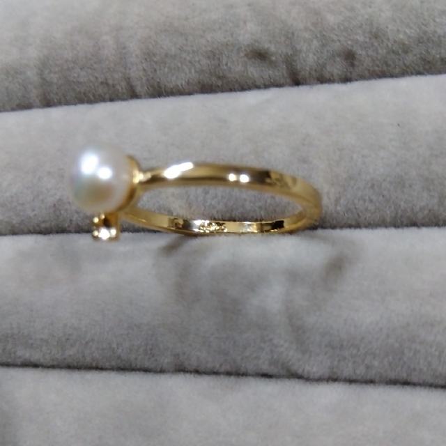 特価　訳あり　淡水真珠　18Kgp レディースのアクセサリー(リング(指輪))の商品写真
