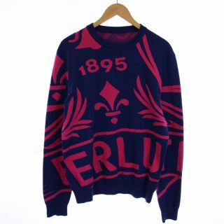 ベルルッティ(Berluti)のBerluti 近年モデル ニット セーター 長袖 クルーネック L 青 ピンク(ニット/セーター)