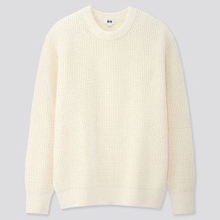 ユニクロ(UNIQLO)のUNIQLO ミドルゲージワッフルクルーネックセーター(ニット/セーター)