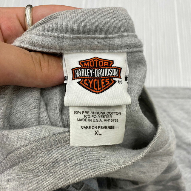 ハーレーダビットソン HARLEY-DAVIDSON Tシャツ 半袖 両面 プリント MADE IN USA サイズ：XL グレー