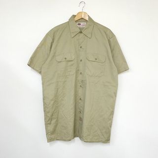 ディッキーズ(Dickies)のディッキーズ Dickies ショートスリーブ ワーク シャツ 無地 半袖 サイズ：L ベージュ古着 【中古】(シャツ)