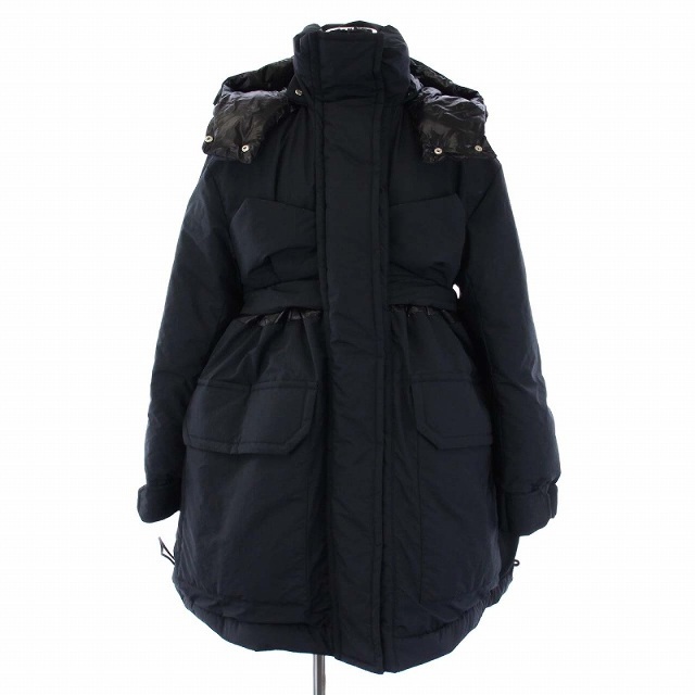 サカイ Padded Blouson 中綿コート ロング フード 2 M 黒