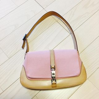 グッチ(Gucci)のGUCCI キャンバス ミニバッグ ピンク(ハンドバッグ)