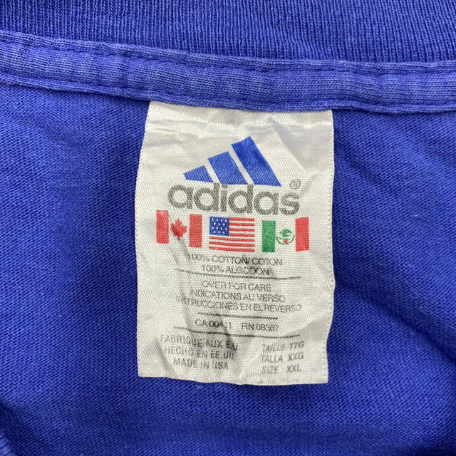 adidas(アディダス)のアディダス ADIDAS 半袖 Tシャツ MADE IN USA パフォーマンスロゴ 刺繍 サイズ：XXL ブルー 【中古】 メンズのトップス(Tシャツ/カットソー(半袖/袖なし))の商品写真