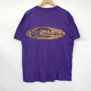 90’s オニール O'NEILL 半袖 Tシャツ プリント サイズ：L パープル MADE IN CANADA古着 【中古】(Tシャツ/カットソー(半袖/袖なし))