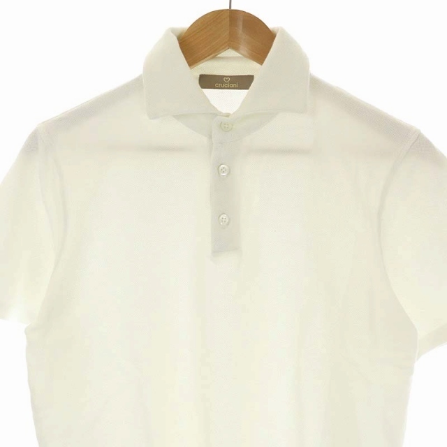 Cruciani(クルチアーニ)のクルチアーニ ショートスリーブ 鹿の子 ポロシャツ カットソー 半袖 48 白 メンズのトップス(ポロシャツ)の商品写真