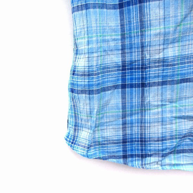Eddie Bauer(エディーバウアー)のエディーバウアー EDDIE BAUER チェック柄 シャツ ブラウス ブルー  レディースのトップス(シャツ/ブラウス(半袖/袖なし))の商品写真
