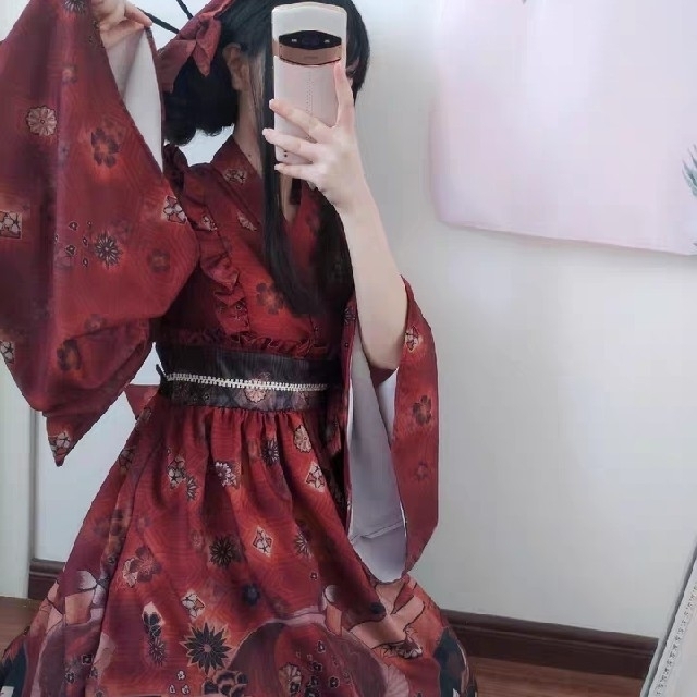 レディース 和風 浴衣風 着物風 ロリータドレス ワンピース レディース 和風 浴衣風 着物風 ロリータドレス ワンピース