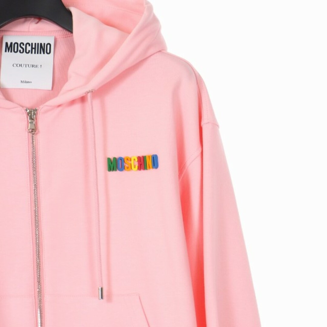 MOSCHINO(モスキーノ)のモスキーノ MOSCHINO ラバー ロゴ ジップアップ フーディー パーカー レディースのトップス(パーカー)の商品写真