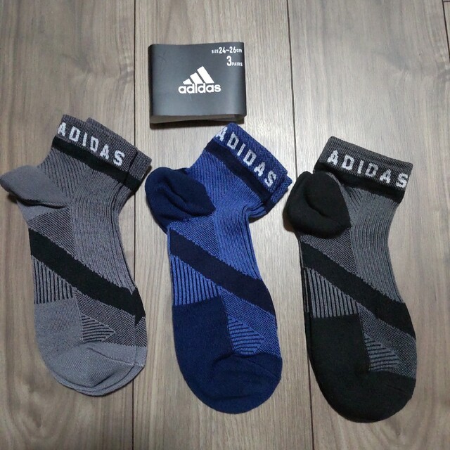 adidas(アディダス)のadidas　アディダス　24-26センチ　靴下　3足セット メンズのレッグウェア(ソックス)の商品写真