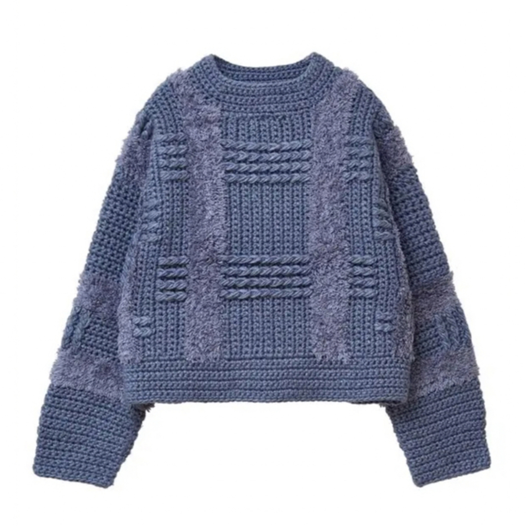 WIDE CHECK HAND KNIT ワイドチェックハンドニット 2