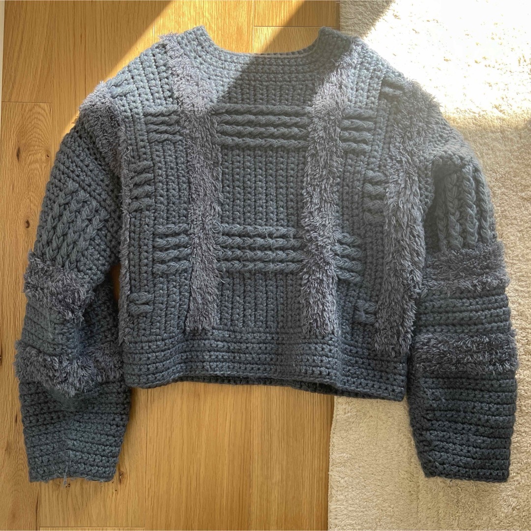 WIDE CHECK HAND KNIT ワイドチェックハンドニット