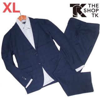 ティーケー(TK)の美品　タケオキクチ THESHOPTK グレンチェック　ネイビー スーツ　XL(セットアップ)