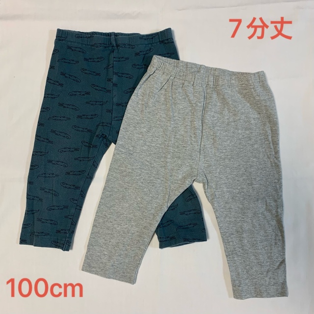 UNIQLO(ユニクロ)のUNIQLO レギンス 7分丈 100cm 2枚セット キッズ/ベビー/マタニティのキッズ服男の子用(90cm~)(パンツ/スパッツ)の商品写真