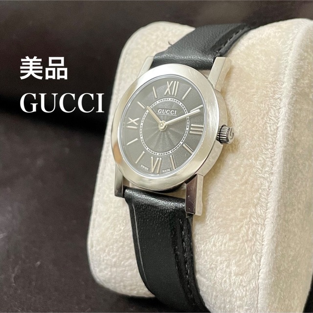 大勧め 美品 グッチ クォーツ 5200L 腕時計 黒 レディース