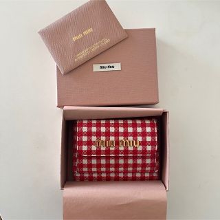 ミュウミュウ(miumiu)のMIU MIU ミュウミュウ　ギンガムチェック ミニ財布(財布)