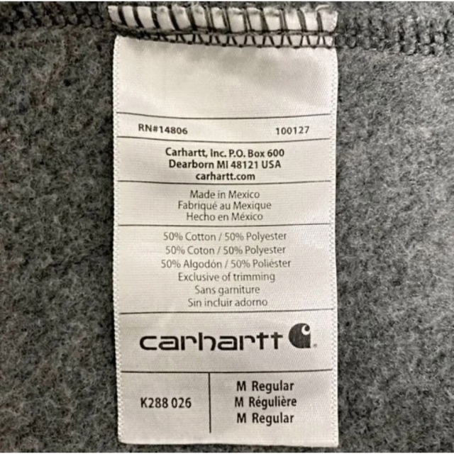 人気】Carhartt カーハート プルオーバーパーカー 袖ロゴ 裏起毛