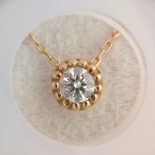 フェスタリア ダイヤモンド ミル打ち ネックレス K18YG 0.07ct