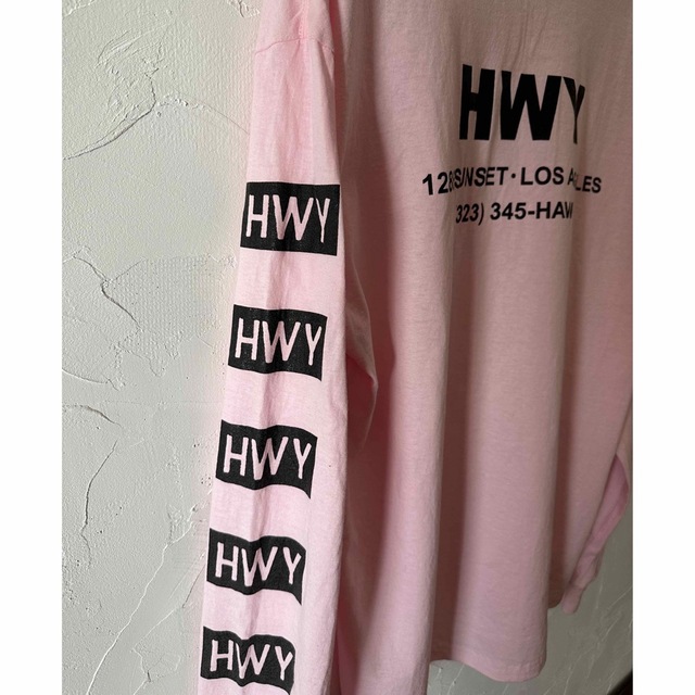 HWY US別注　ピンク　限定デザイン　ロンT  L メンズのトップス(Tシャツ/カットソー(七分/長袖))の商品写真