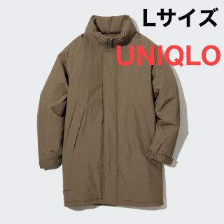 ユニクロ(UNIQLO)のUNIQLO 防風パデッドコート ブラウン L(ナイロンジャケット)