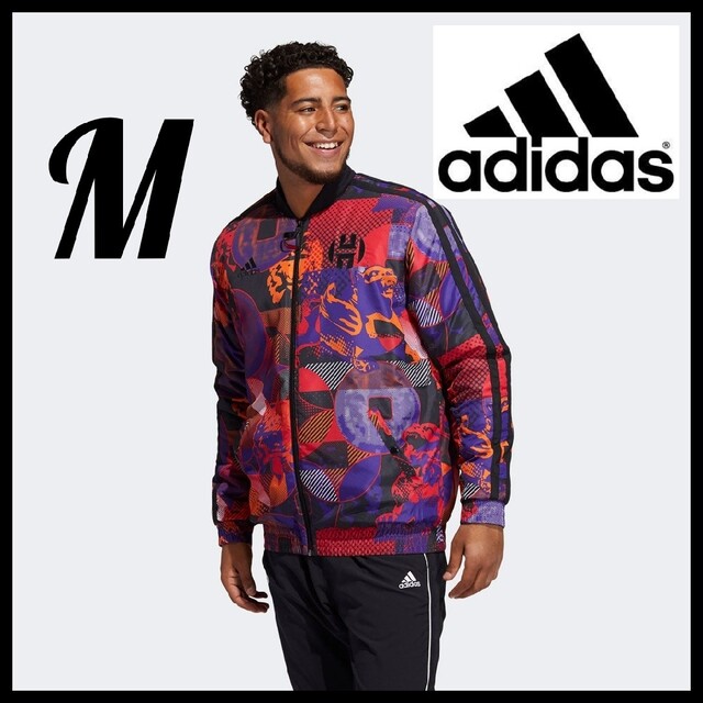 adidas(アディダス)の【希少柄！ルーズフィット】adidas★中綿ジャケット★キルティングブルゾン★M メンズのジャケット/アウター(ダウンジャケット)の商品写真