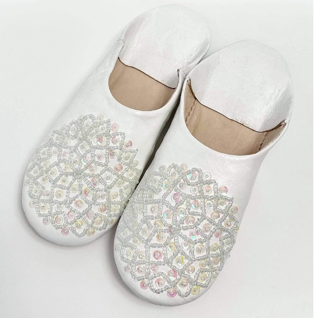 ブルー×レッド バブーシュ スリッパ ルームシューズ 室内履き 本革 モロッコ マラケシュ - 通販 - soulsupplies.co.uk
