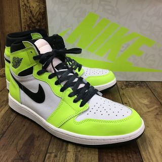 NIKE ナイキ AIR JORDAN1 HIGH OG VOLT 555088-702 エアジョーダン1 ボルト ハイカットスニーカー US10.5/28.5cm ホワイト/イエロー